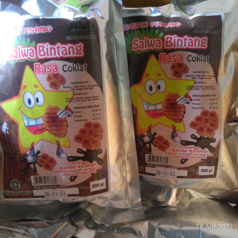 

keripik pisang bintang rasa varian coklat