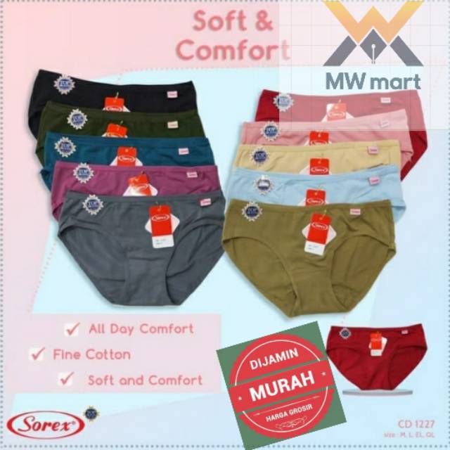 Celana dalam wanita katun Sorex 1227 M L EL QL