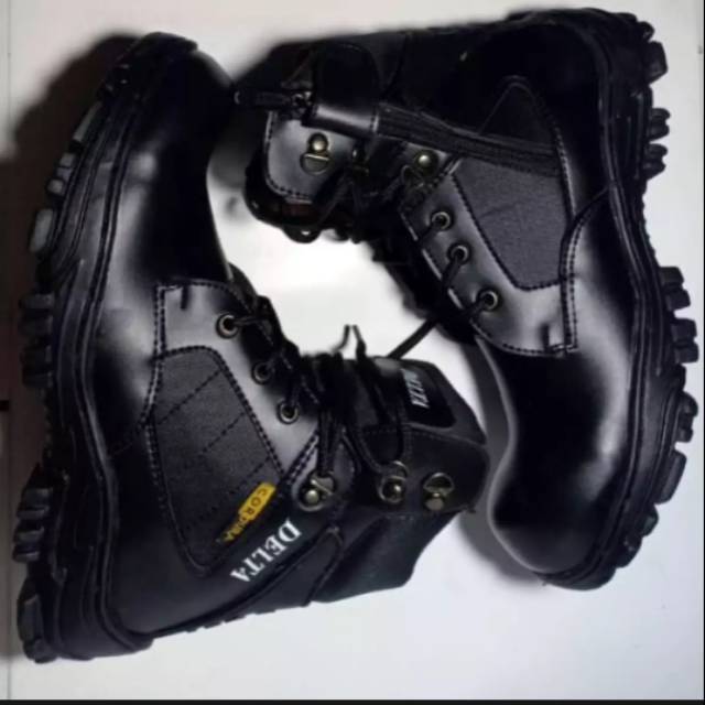 Sepatu Boots Tactycal Cordura safety Touring Hiking 6inci hitam kilap