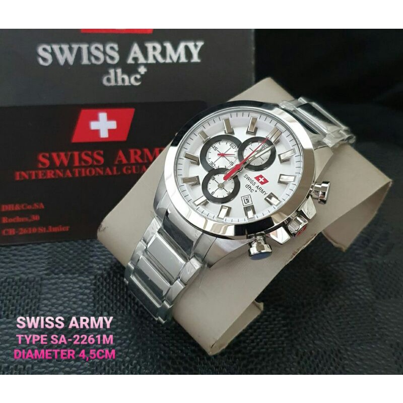 jam tangan pria army sa 2261 crono stainless fulset box original