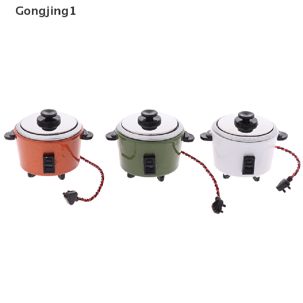 Gongjing1 1Pc Mainan Miniatur Rice Cooker Skala 1: 12 Untuk Dekorasi Rumah Boneka