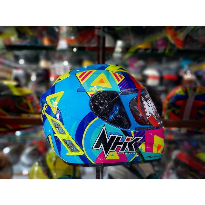 HELM NHK TERMINATOR PIGMEN BLUE FLUO ORIGINAL - HELM NHK TERMINATOR RACING NHK RACING NHK PIGMENT