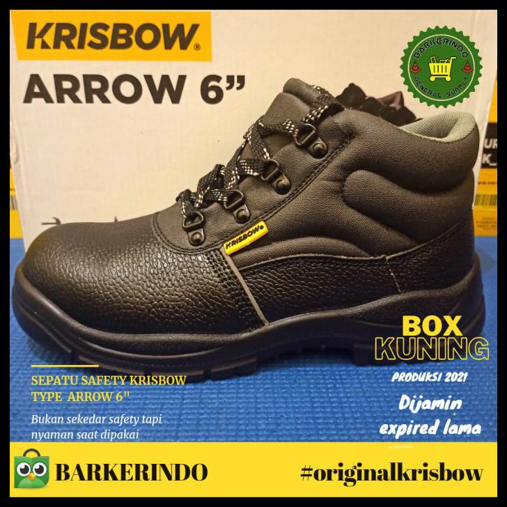 Sepatu Safety Krisbow Arrow 6 Inch - Hitam, 38