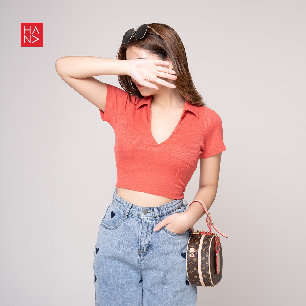 Hana Fashion - Estrella Crop Top Kaos Pendek Wanita  - CT166