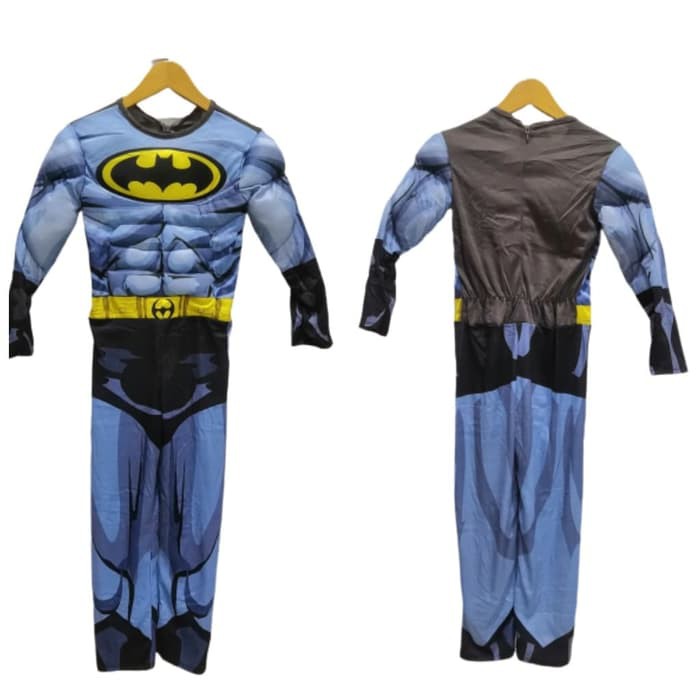 Kostum Anak Batman II Import Busa Otot Baju Karakter Superhero Cosplay Ultah Impor Costume Jumpsuit