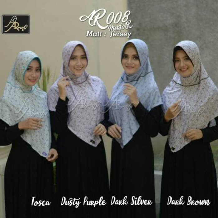 Promo!! Ar 008 Motif Escudo Arrafi Hijab Simpel Jilbab Serut Kerudung Jeblus - Hitam Terlaris!!