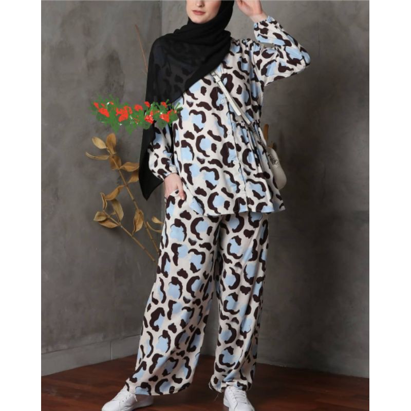 baju tidur piyama set tangan panjang pendek wanita muslim katun rayon premium murah termurah 008