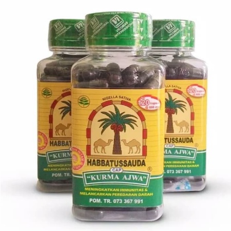 Habbatussauda KURMA AJWA ISI 120 KAPSUL / HABBATUSAUDA SERBUK HERBAL NIAGA UTAMA / TRIGONA / NIGELLI