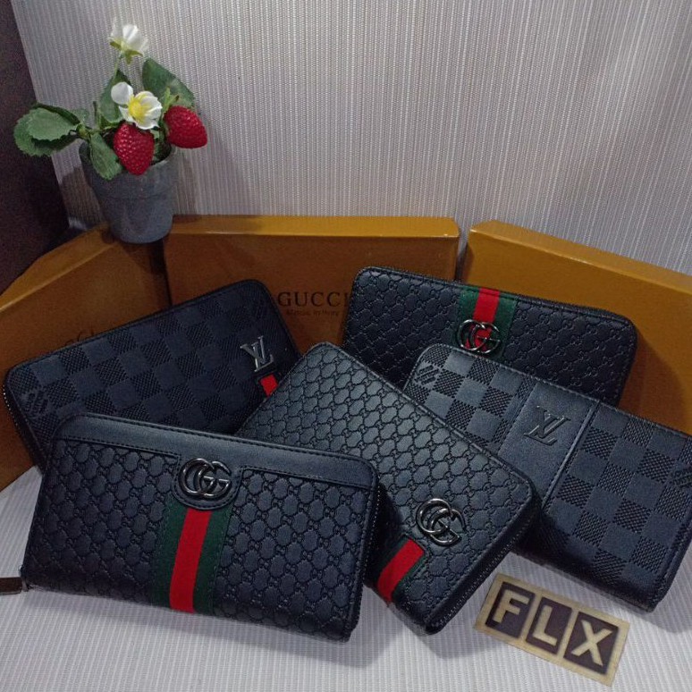 Dompet panjang sleting tali emboss wanita import