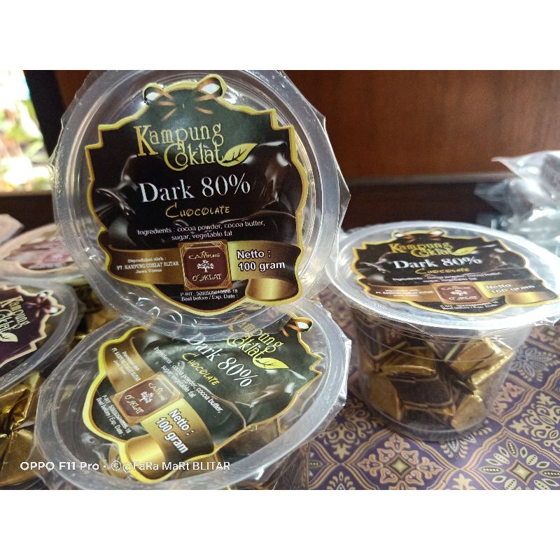 Coklat Diet Dark Chocolate Cup 80% Kampung Coklat 100gr