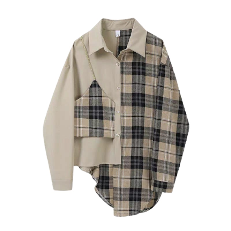 Vallina Outfit Eveline Shirt Atasan Kemeja Blouse Baju Top Wanita Arbera Mix Flanel Premium-Moca