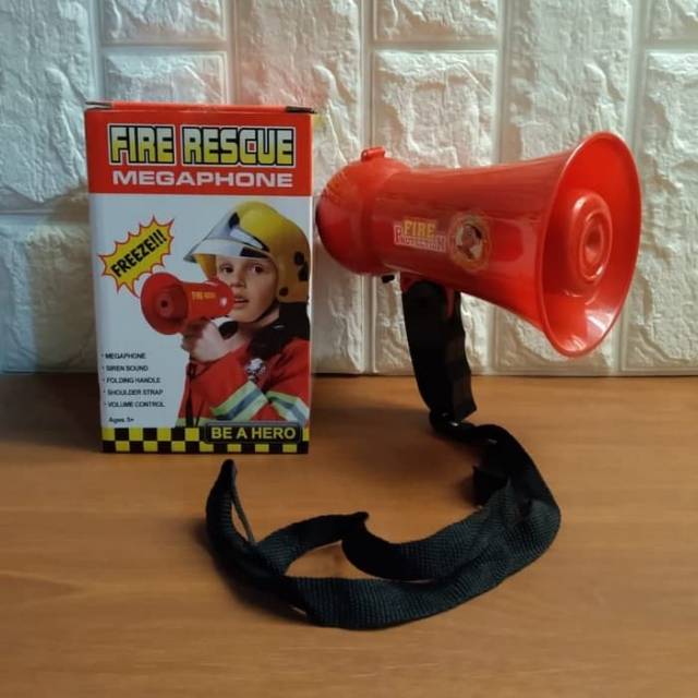 Mainan Megaphone Fire Rescue Anak Edukatif - Megafon Pengeras Suara