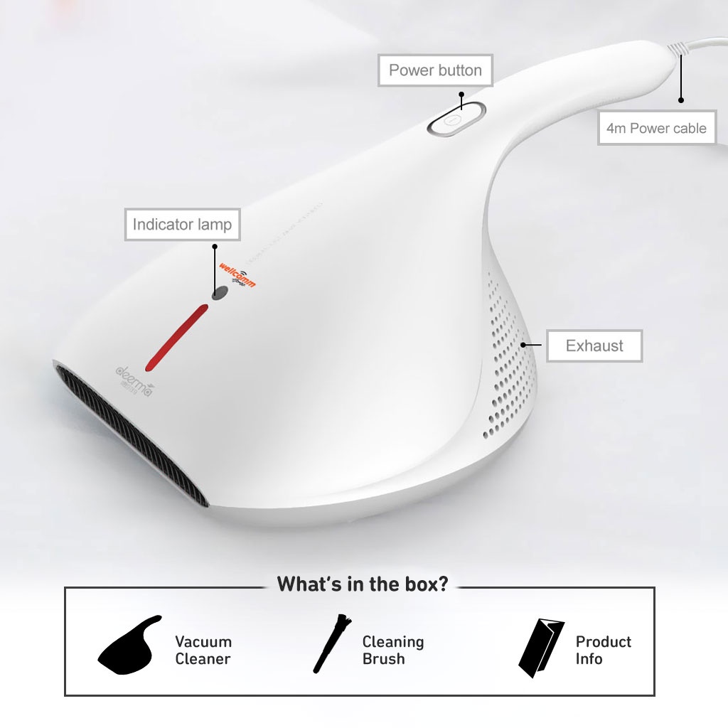 Vacuum Cleaner Tungau Pro-Wellcommhome White