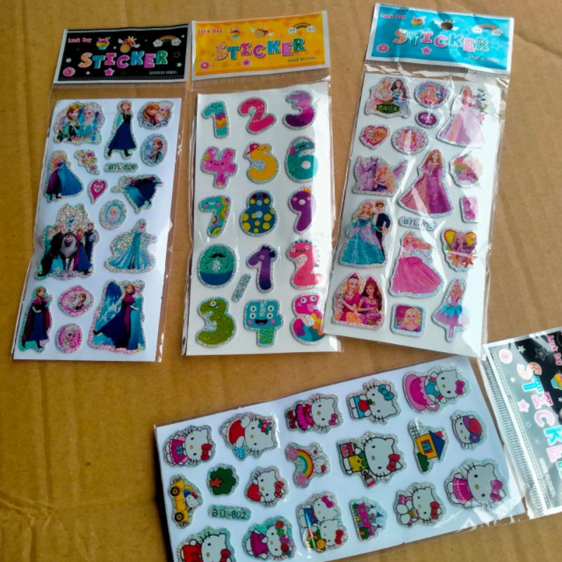 

MAINAN STIKER HOLOGRAM STICKER TIMBUL MOTIF ANIMASI KARTUM MIX 1lembar