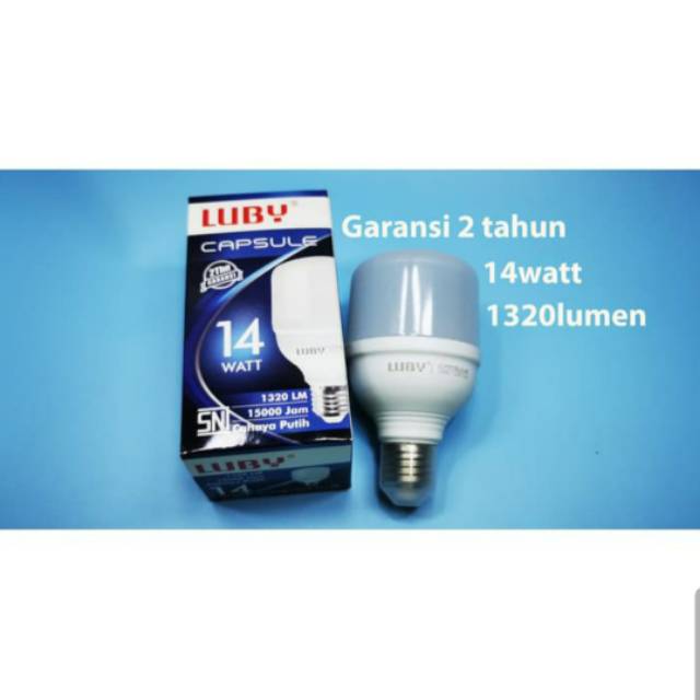 Lampu LED 14 Watt Capsule Merk Luby Cahaya putih Super Terang