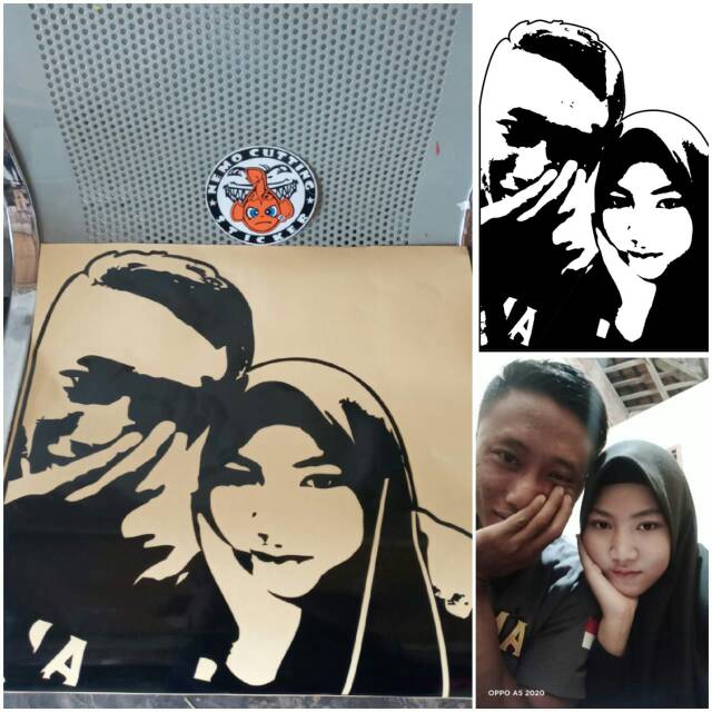 stiker custom Foto siluet Cutting (BISA COD)