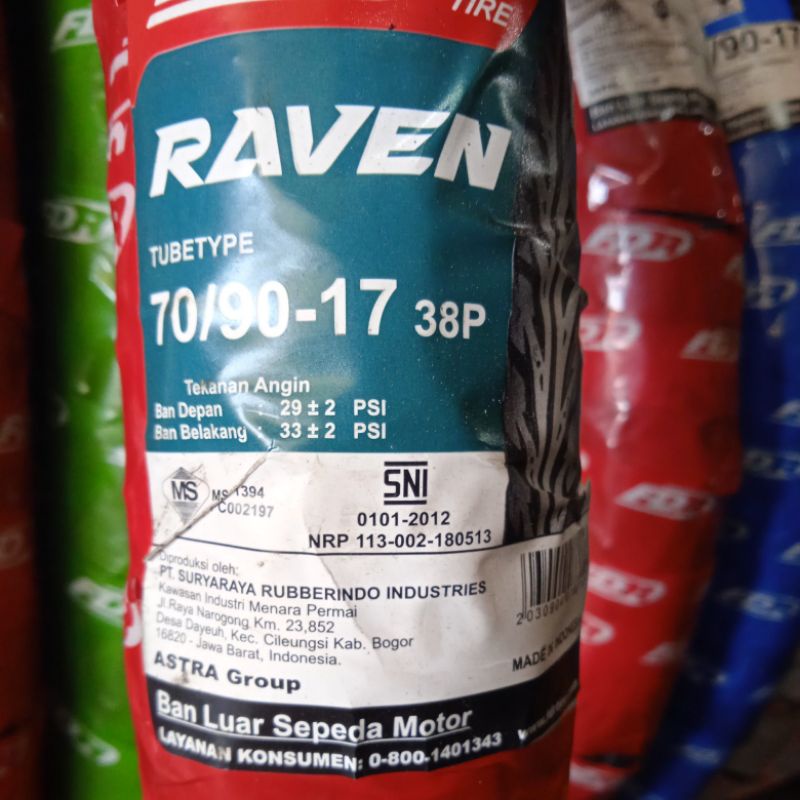 Ban Luar Merk FDR 70/90-17 Raven, Non Tubeless