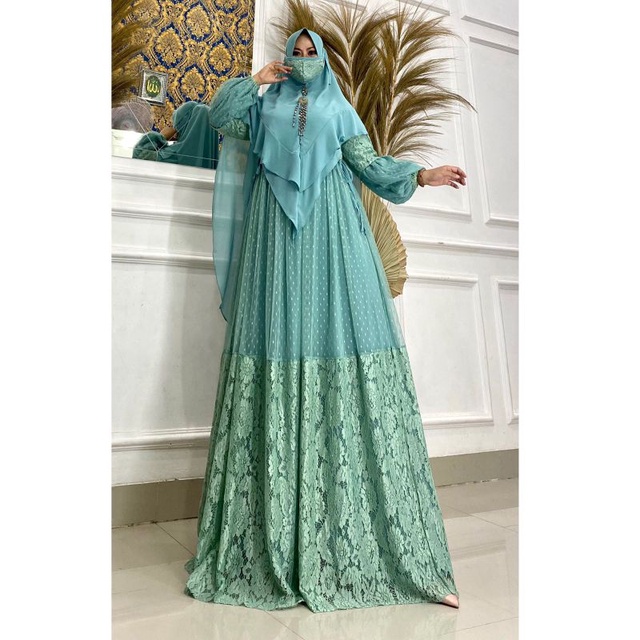 (COD) Azzahra Set Syari Brokat
