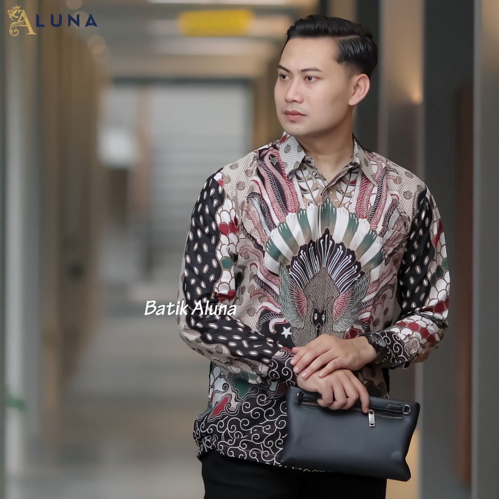 Batik Pria Lengan Panjang Premium Modern Full Furing Original Produksi Batik Aluna Solo PCW 005