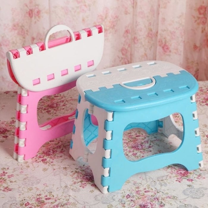 IKILOSHOP Foldable Chair Polos Kursi Plastik Lipat Mini Anak Serbaguna Bagikan Bangku Portable Murah