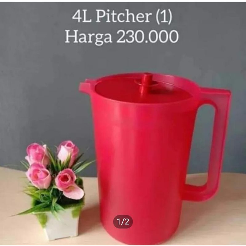 Pitcher  4L Peach=1,  Tosca = 1NEW ORI Tupperware 100%