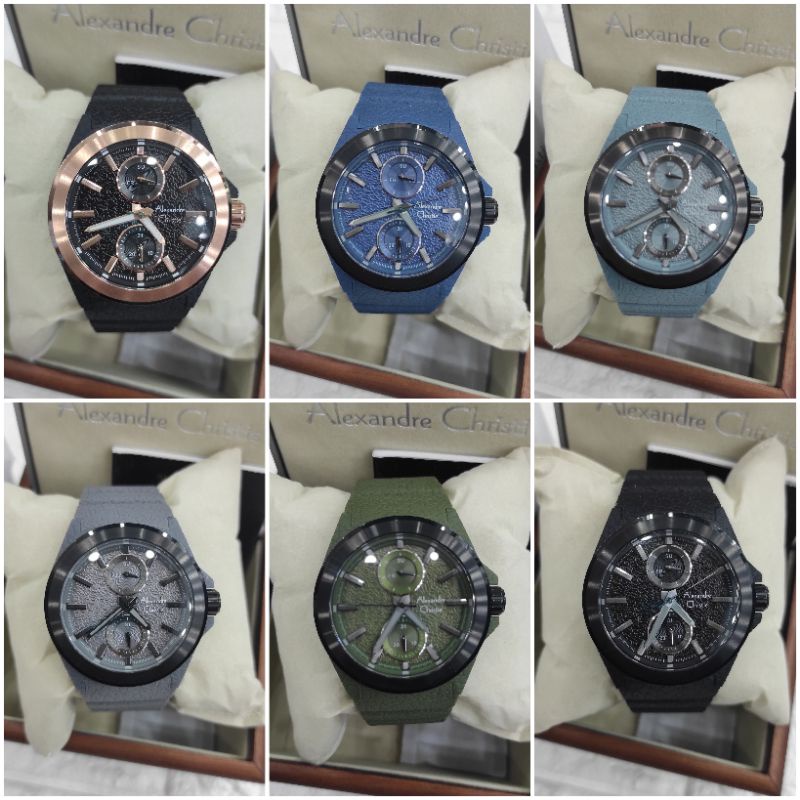 JAM TANGAN ALEXANDRE CHRISTIE PRIA 6585 NEW AC6585 RUBBER ORIGINAL GARANSI