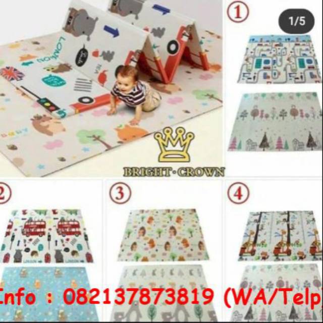 Tikar Lipat Playmat/Tikar Bermain anak