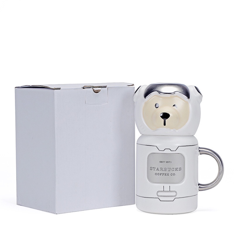 gift for kids Starbucks ceramic cup Cartoon Space bear Mug astronaut Bear cup birthday present 星巴克臻选系列限量陶瓷杯