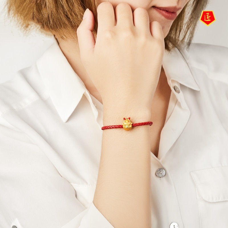 [Ready Stock]Simple Personality Lucky Golden Cartoon Rabbit Bracelet