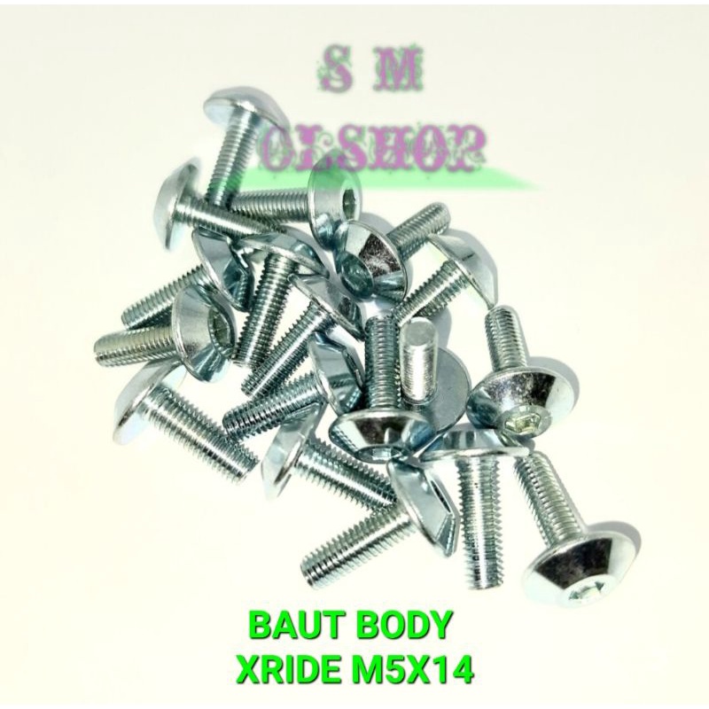 10 PCS BAUT X-RIDE L4 BAUT BODY X-RIDE BAUT BODY MOTOR X-RIDE BAUT BODY YAMAHA X-RIDE BAUT BODY SAMPING X-RIDE BAUT COVER X-RIDE UKURAN M5x14