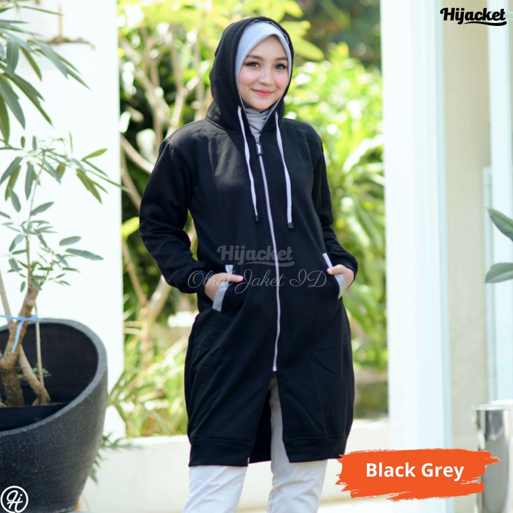 Hijacket Basic Black Original Bandung | Hoody Wanita Size L XL XXL Garansi 100%-3