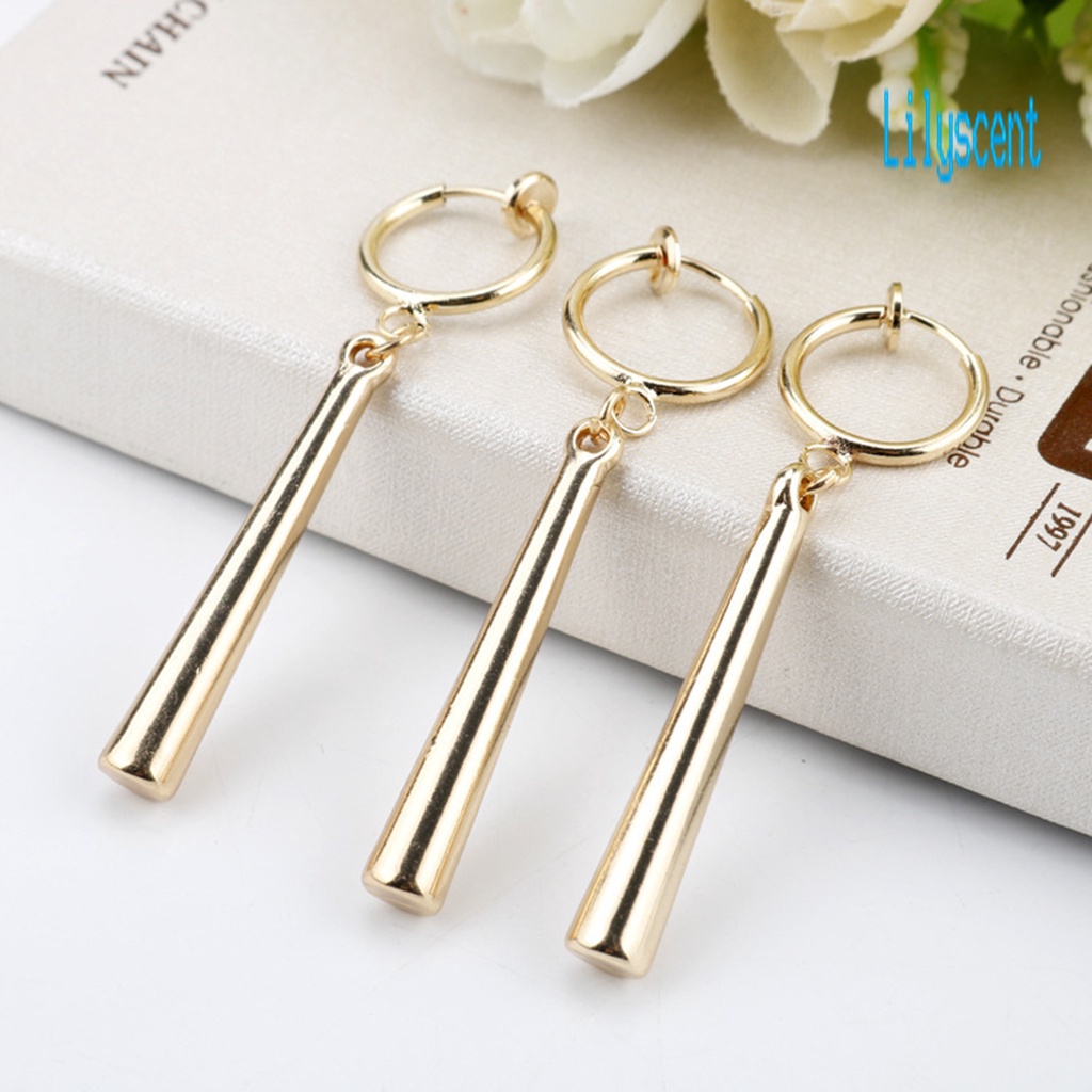 Ls Anting Kait Gantung Bahan Alloy Warna Polos Tahan Lama Untuk Wanita