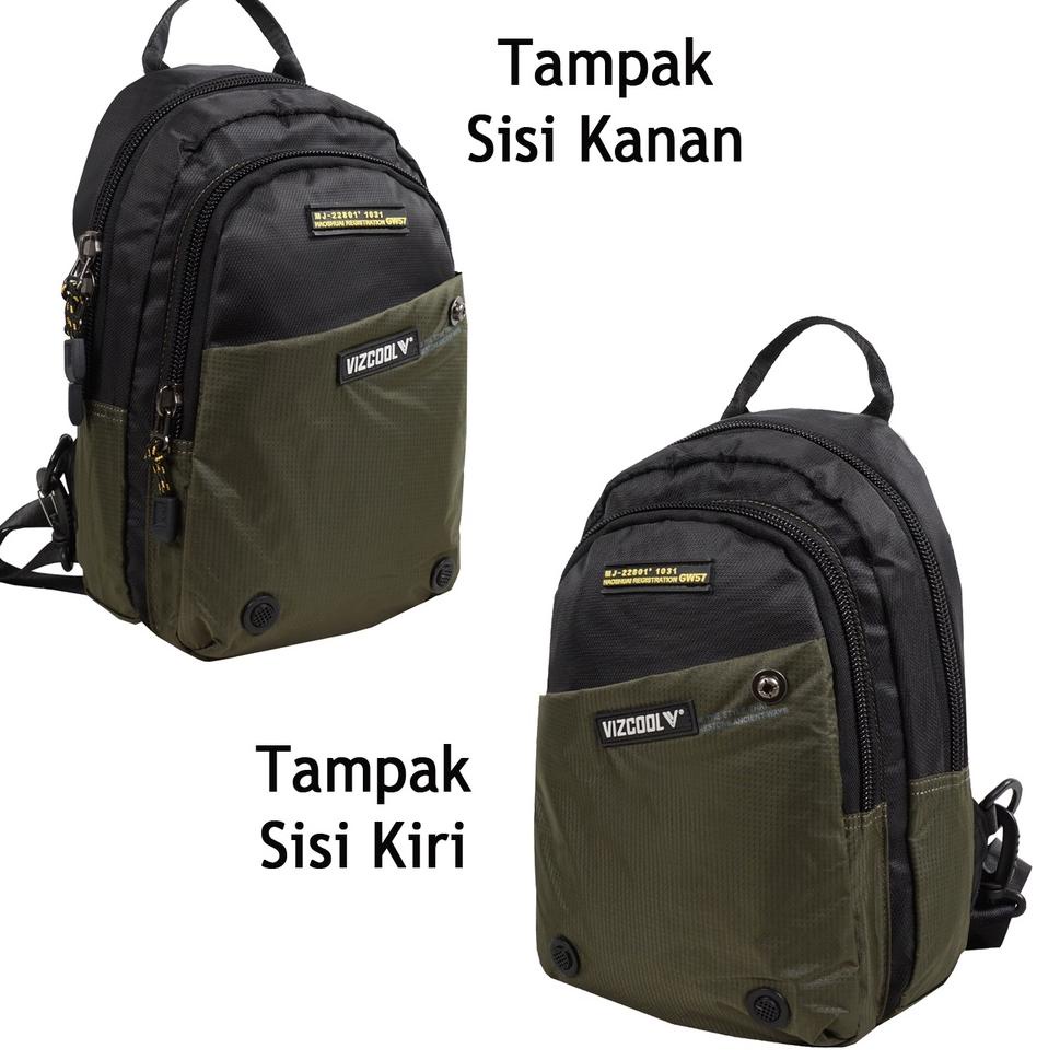 Tas 2IN1 Vizcool Sadbay/Tas Ransel Pria/Tas Slingbag Pria/Tas Fashion Pria Terkini/Tas Import V36P