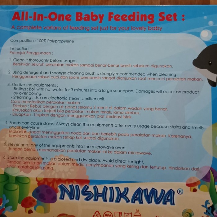 Feeding Set Baby / Tempat Makan Bayi Nishikawa Uk. Sedang / Medium