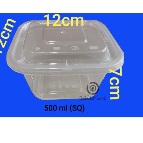 ☉ Thinwall 500ml SQ / Thinwall 500ml Kotak Persegi / Kotak Thinwall 500ml Square Microwave Freezer ☑