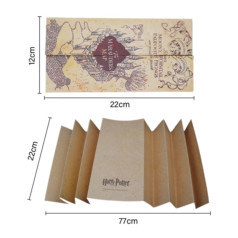 (Happy) Mainan Peta Marauder 's Map 77cm X 22cm Untuk Hadiah Natal / Ulang Tahun