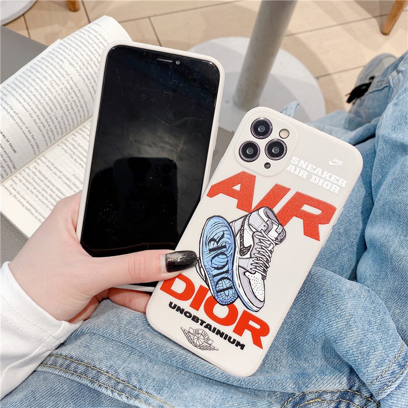 Trendy brand joint AJ sports shoes AJ OFF WHITE SOFT IPHONE CASING Square Phone Case IPhone 11 Pro Max X Xs Max XR 6 6S 8 7 Plus Shockproof Soft TPU Back Cover-5