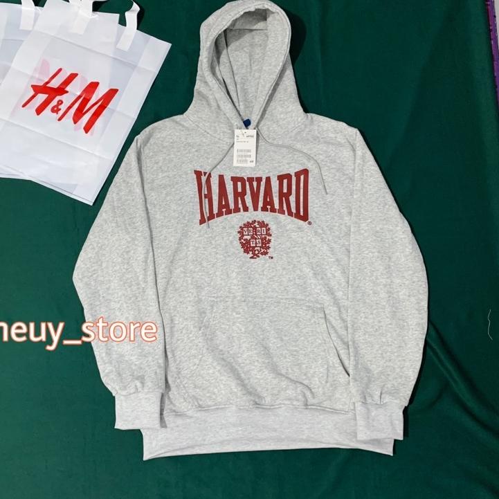 SALEE.. Hoodie H&M Harvard Grey Crewneck Harvard HnM ORIGINAL FULLTAG sweater h&m wanita pria
