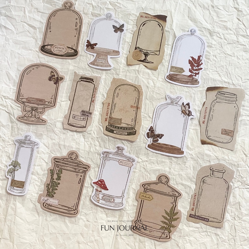 

DECORATION IN VINTAGE STYLE STICKER FLAKES PACK UNTUK JURNAL JOURNAL PLANNING PLANNER SCRAPBOOK DIY