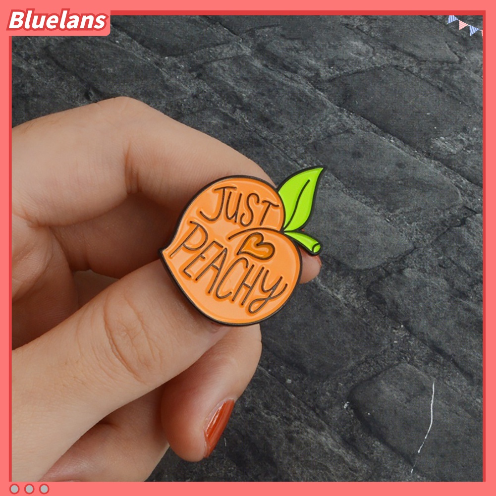 1 Pc Bros Pin Enamel Bentuk Kartun Peach Heart Untuk Pakaian