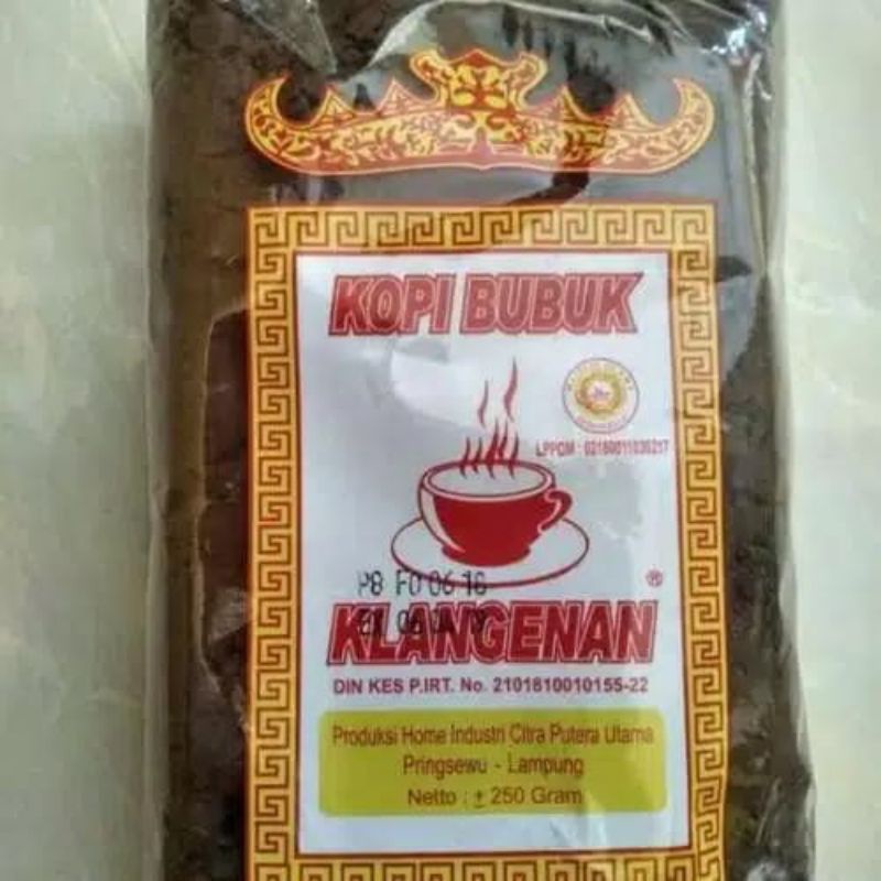 

kopi bubuk,kopi robusta,kopi Lampung,kopi hitam Klangenan,250gr