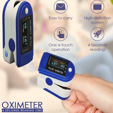 Fingertip Pulse Oximeter / Alat Pengukur Kadar Oksigen Detak Jantung / Alat Kesehatan Medis