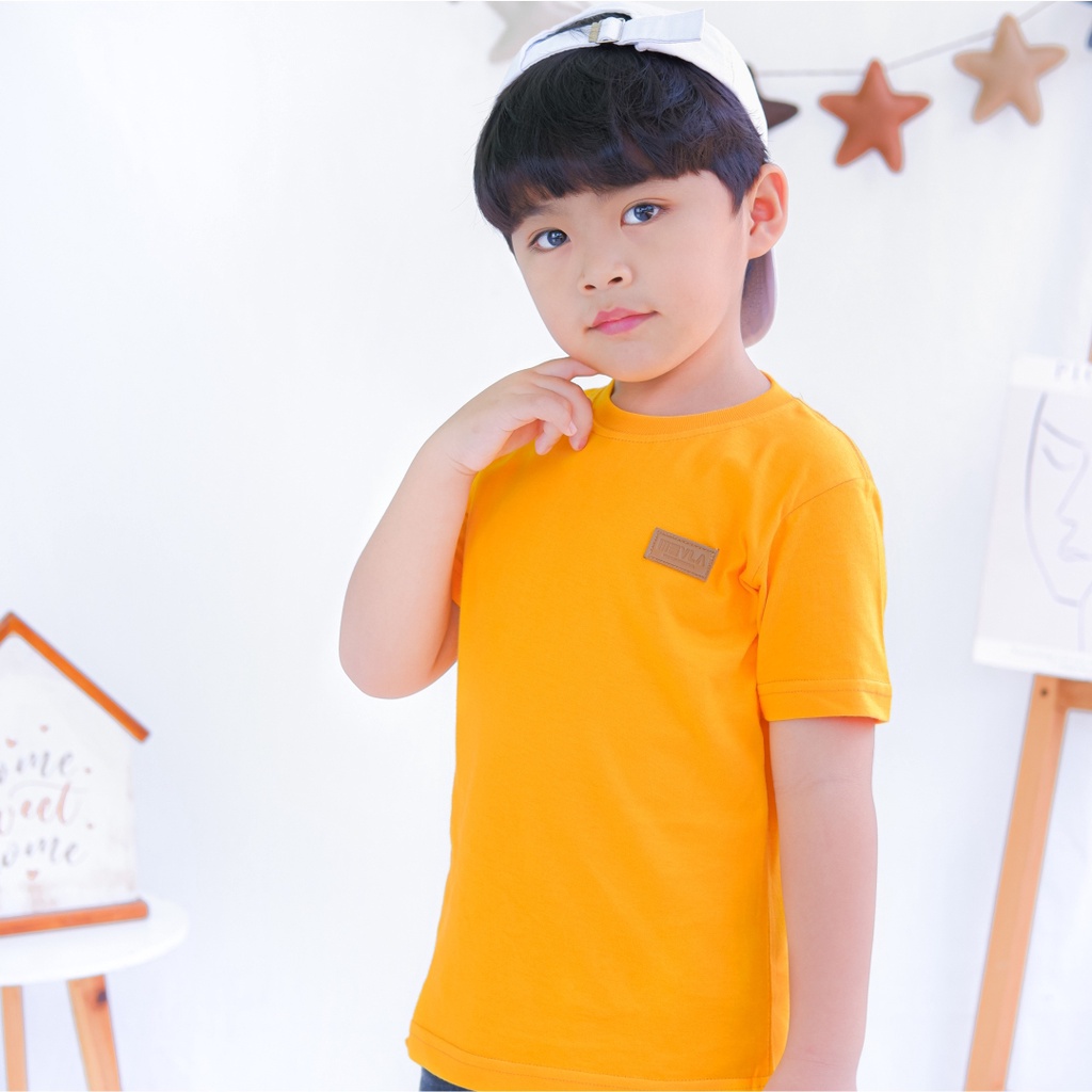 Kaos Polos Anak Laki Laki Perempuan Branded Premium Original | Mevla Kids - Kenzi Mustard