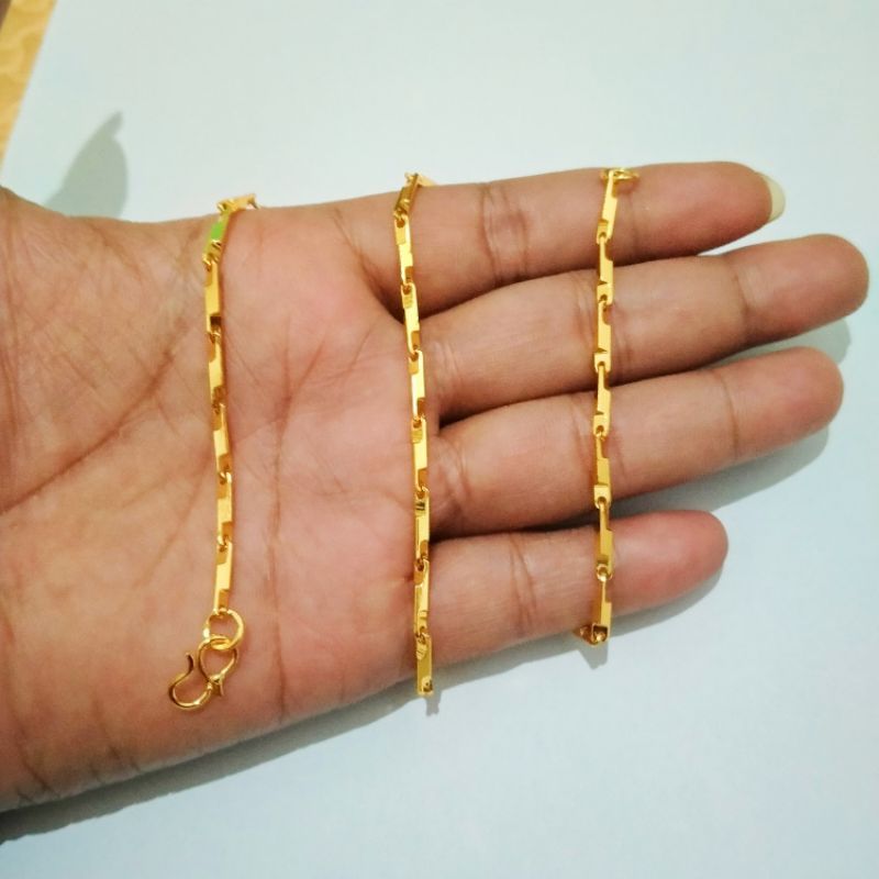 KALUNG WANITA MOTIF BIJI PADI BALOK PALING LARIS  PANJANG 45 .DAN 60 CM