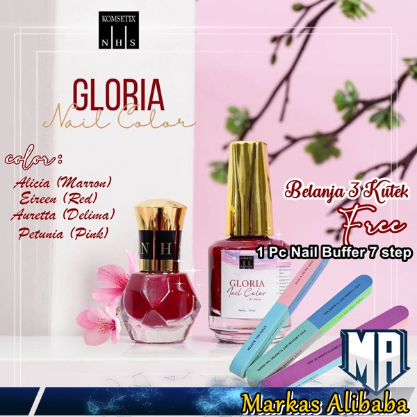 Kutek Henna Halal | 5ML Strawberry Nail Henna | Gloria Nail Color | Kutek Sah Buat Sholat