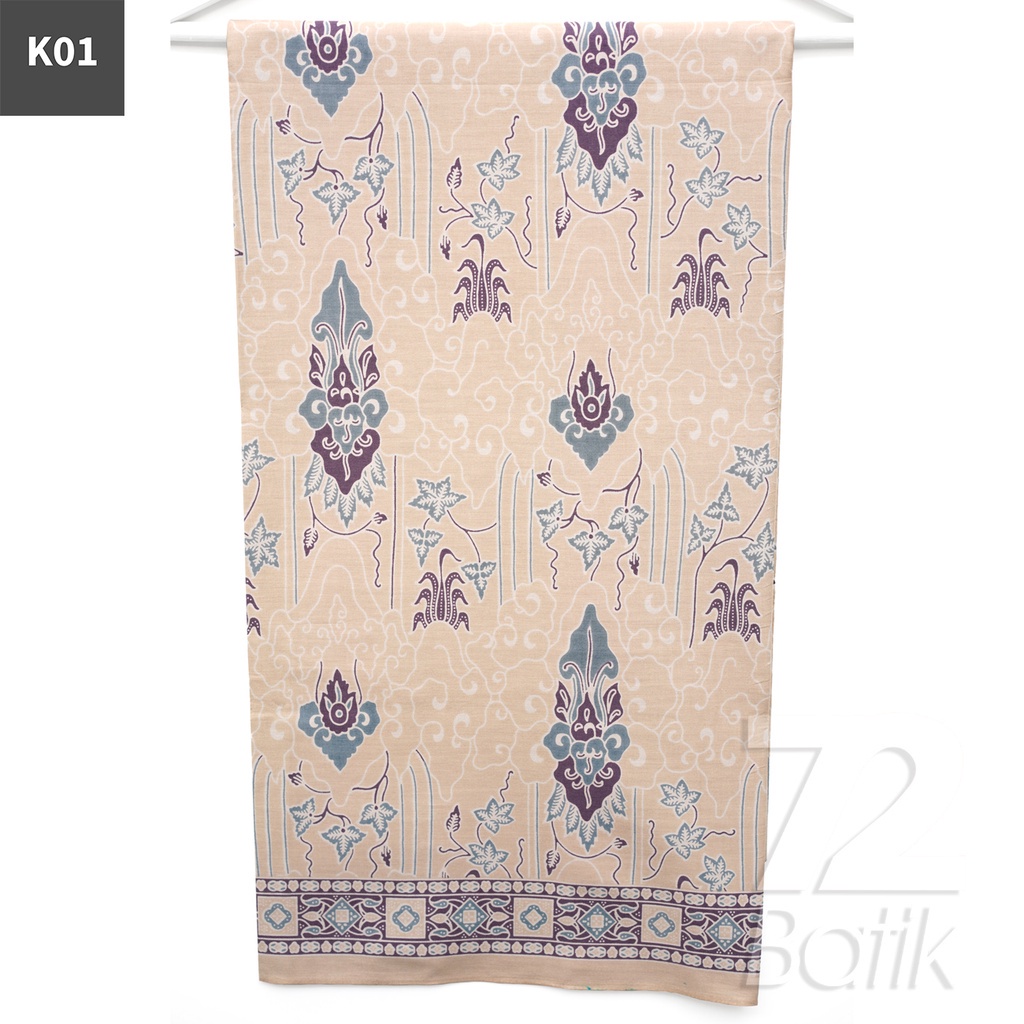 KAIN BATIK PREMIUM Bahan Katun Motif Awan Mega Warna Cream 721222 Cap 72 Jarik Jarit Samping Kebat Panjang Batik Katun Modern Premium Bahan Seragam Batik Pernikahan Kantor Keluarga Murah Kamen Jadi Batik Bali Lembaran