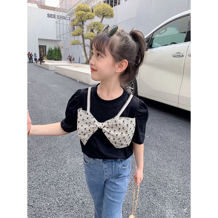 (LOLI-JKT) BS-257 SET ANAK CEWEK PITA COLLAR + CELANA JEANS SIZE 100-140