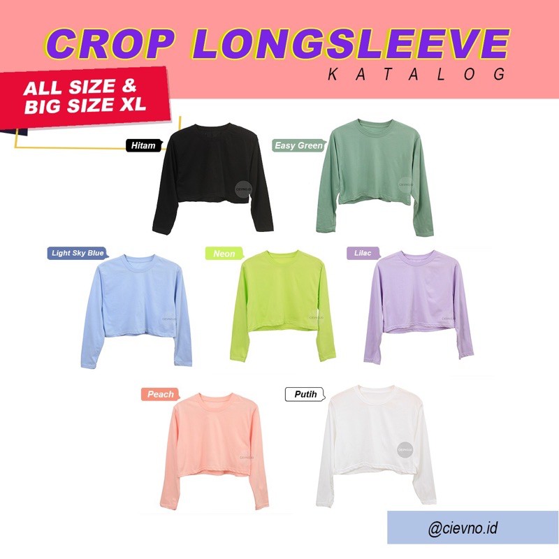 CROP TOP LENGAN PANJANG ALL SIZE &amp; BIG SIZE XL