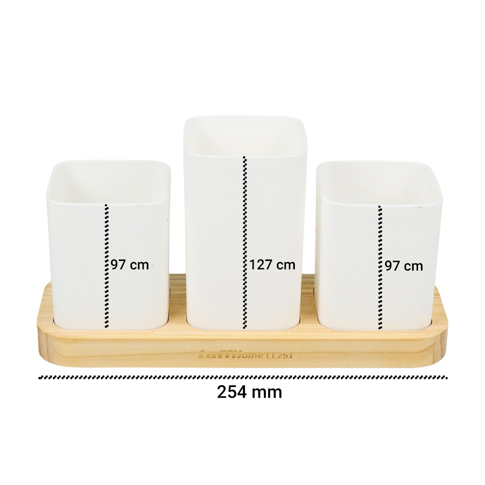 Tempat Sendok Garpu Sumpit Desain Aestetik Modern Minimalis dengan Wadah Tatakan Desain Kayu Estetik Warna Putih