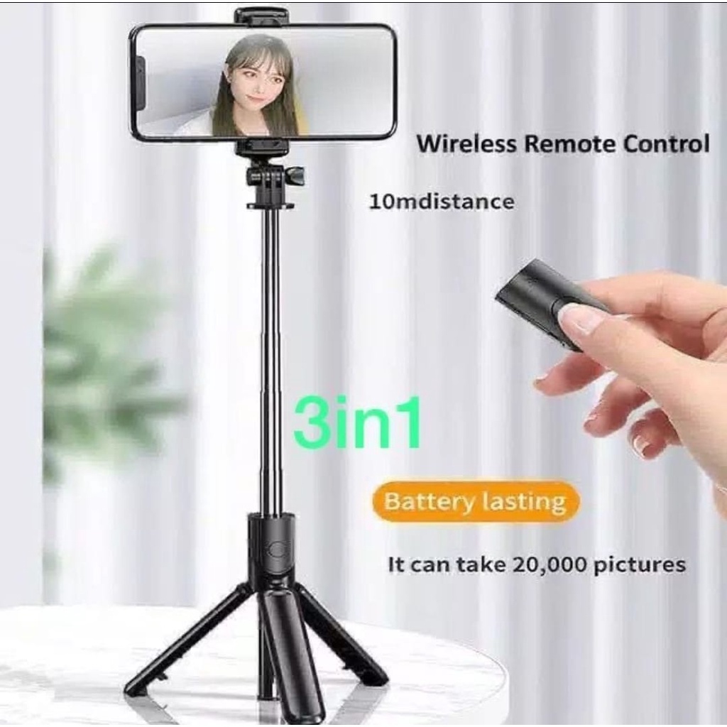 Tripod Tongsis Bluetooth 3in1 / 3 in 1 Wireless Remote Control